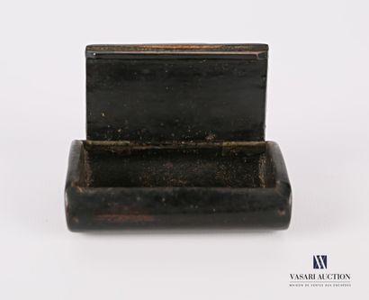 Snuffbox in stained wood, rectangular shape,...