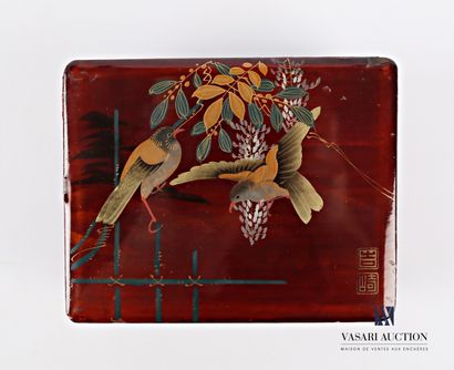 Rectangular box of boiled lacquered cardboard...