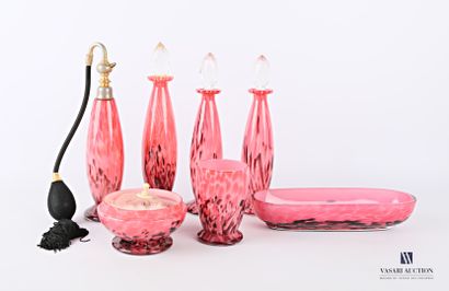 Nécessaire de toilette en verre jaspé dans...