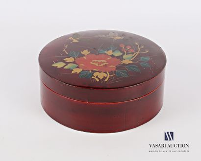 Round shaped box made of boiled and lacquered...
