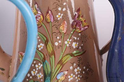 Set of six truncated cone-shaped enamelled...