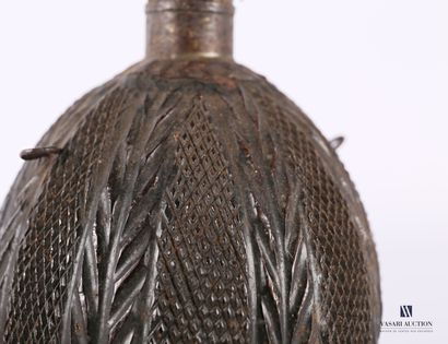Wooden and metal gourd in the shape of a...