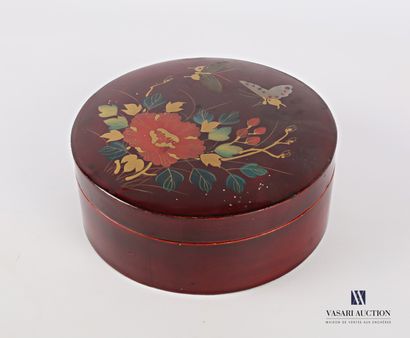 Round shaped box made of boiled and lacquered...