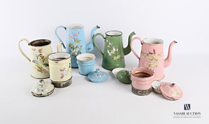 Set of four coffee pots and their truncated...