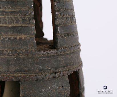 A wooden overjug with carved and openwork...