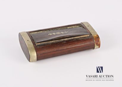 Wood and metal snuffbox of rectangular shape,...