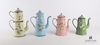 Set of four coffee pots and their truncated...