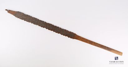 Wooden cattail with lanceolate palette with...