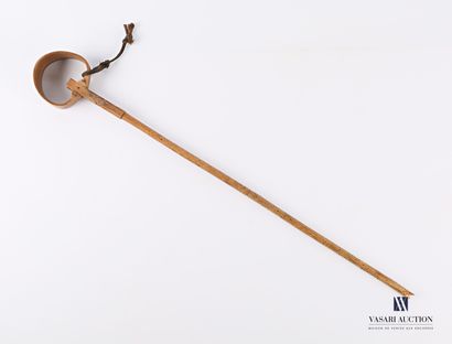 Wooden curly-headed cattail with engraved...