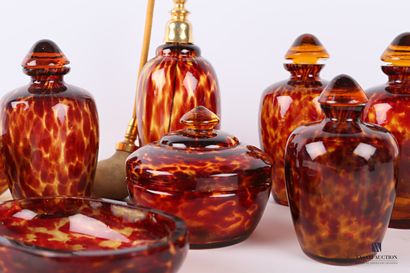 Nécessaire de toilette en verre tacheté à...