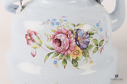 Set comprising two enamelled metal teapots,...