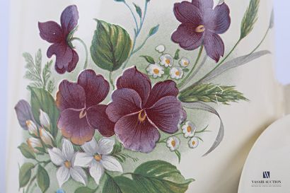 Truncated cone-shaped teapot of enamelled...