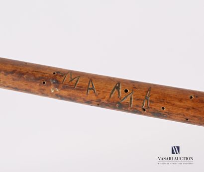 Wooden curly-headed cattail marked 