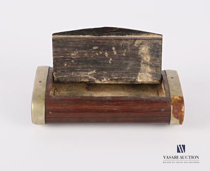 Wood and metal snuffbox of rectangular shape,...