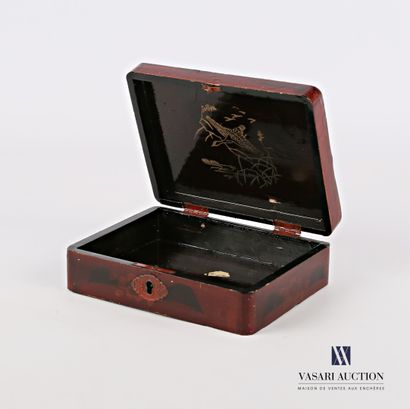 Rectangular box of boiled cardboard lacquered...