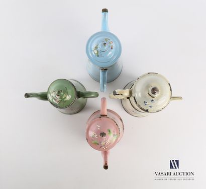 Set of four coffee pots and their truncated...