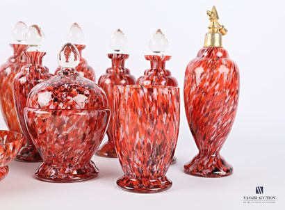 Nécessaire de toilette en verre jaspé dans...