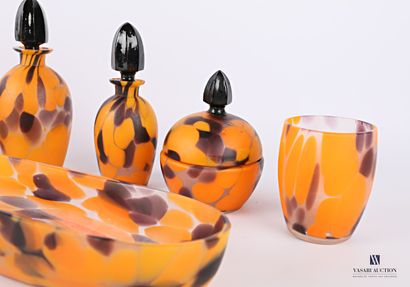 Nécessaire de toilette en verre tacheté de...
