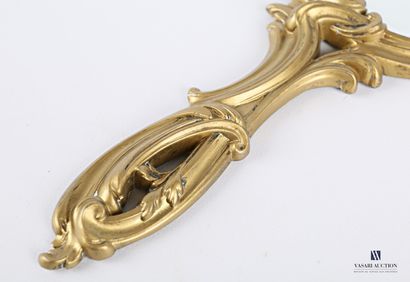 Face to hand in bronze, the mirror with bevelled...