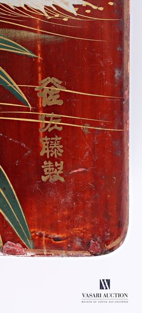 Rectangular glove box made of boiled lacquered...