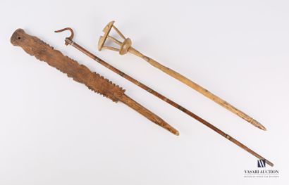 Set of three wooden cattails comprising a...