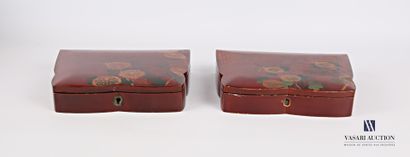 Pair of trapezoid shaped boxes with pinched...