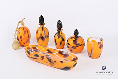 Nécessaire de toilette en verre tacheté de...
