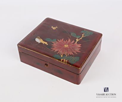 Rectangular box of boiled lacquered cardboard...