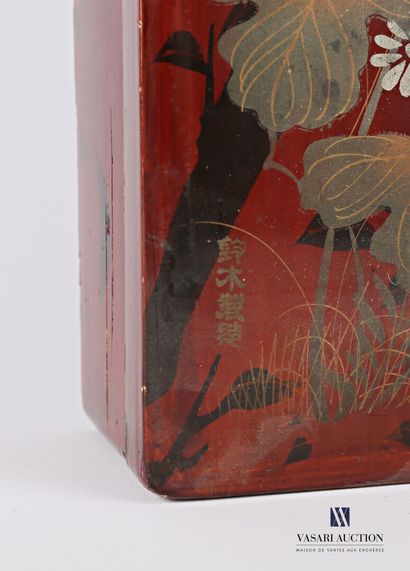 Rectangular glove box made of boiled lacquered...