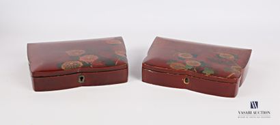 Pair of trapezoid shaped boxes with pinched...