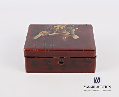 Rectangular box of boiled lacquered cardboard...