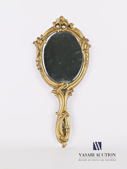 Face to hand in bronze, the mirror with bevelled...