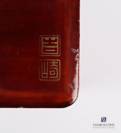 Rectangular box of boiled lacquered cardboard...