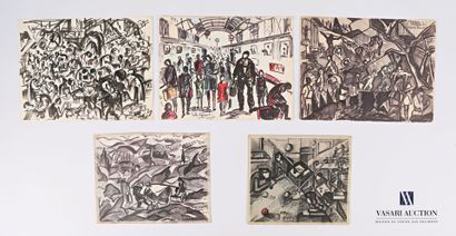 REJAS Pablo (XXème siècle)

Lot de cinq dessins...