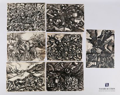 REJAS Pablo (XXème siècle)

Lot de sept dessins...
