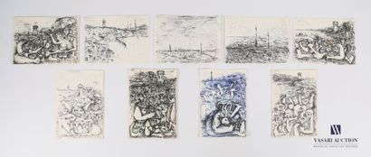 REJAS Pablo (XXème siècle)

Lot de neuf dessins...