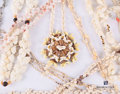 Lot de vingt colliers de coquillage

Long....