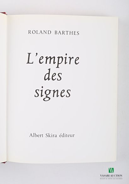 BARTHES Roland - L'empire des signes - Genève...