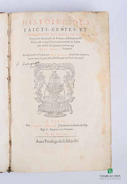 AEMYLE Paul (Emilio) - Histoire des faicts,...
