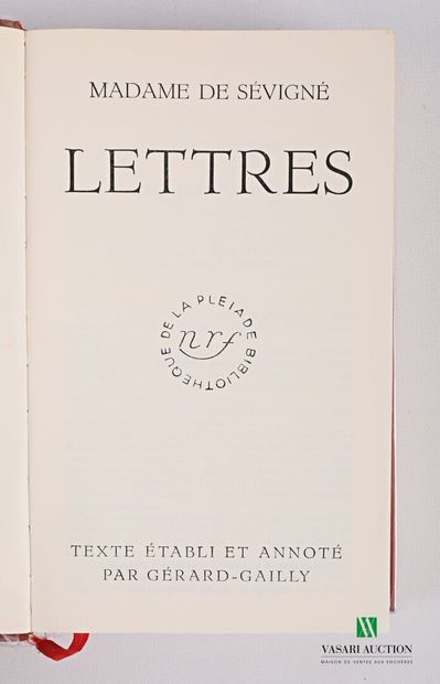[LA PLEIADE]

- MADAME DE SEVIGNE - Lettres...