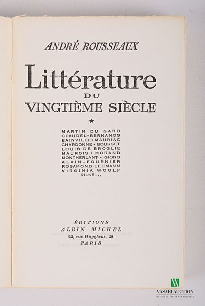 [LITERATURE]

ROUSSEAUX André - Littérature...