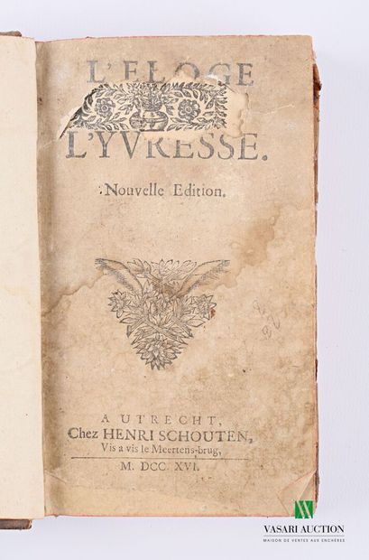 ANONYMOUS - In praise of drunkenness - Autrecht...
