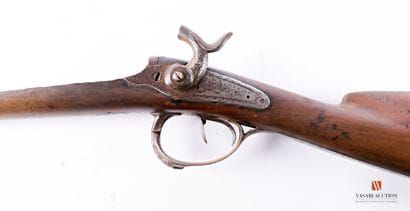 Meeting of a stick and a barrel of rifle...