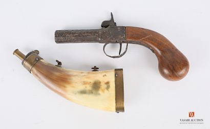 Pistolet de poche à percussion, canon octogonal,...