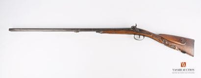 Fusil de chasse à percussion, canons en table...