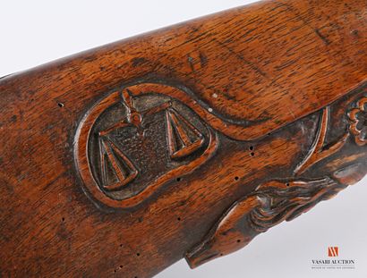 Fusil de chasse à percussion, canons en table...