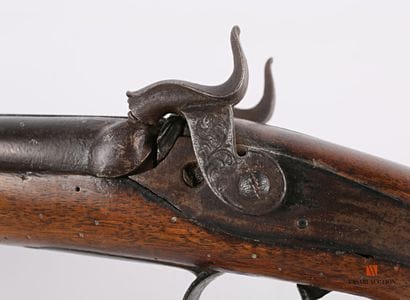 Fusil de chasse à percussion, canons en table...