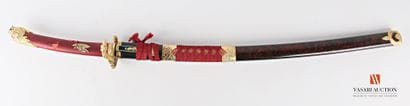 Katana, lame à gorge de 69,5 cm, tsuka gainée...