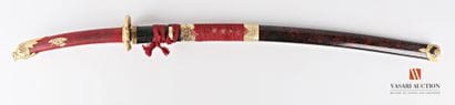 Katana, lame à gorge de 69,5 cm, tsuka gainée...