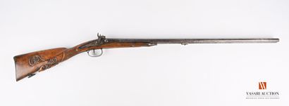Fusil de chasse à percussion, canons en table...